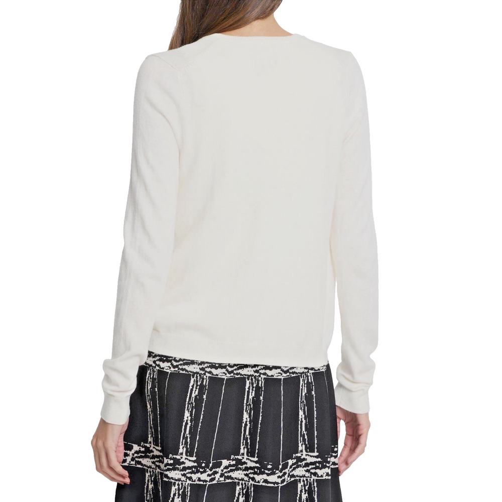 Nic+Zoe Cream Sequin Trim Cardigan Small Open Front Knit NWT - Picture 2 of 5
